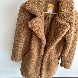 C&C California Tan Faux Teddy Sherpa Jacket